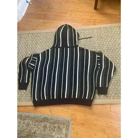 6397 || striped Baja hoodie Oversized Sweatshirt Medium - Picture 9 of 9